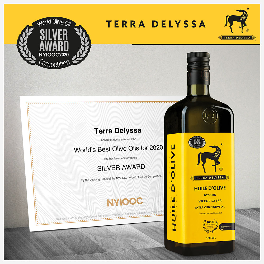 Terra Delyssa, marque du Groupe CHO, remporte une médaille d’argent au « World’s Best Olive Oil 2020 »